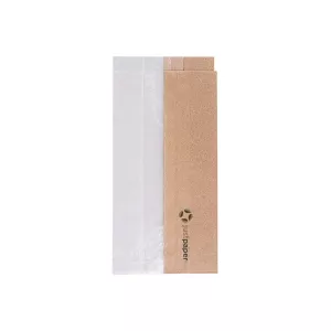 Sachet sandwich kraft brun+fenêtre  "BUNS" 9+5,5x18cm